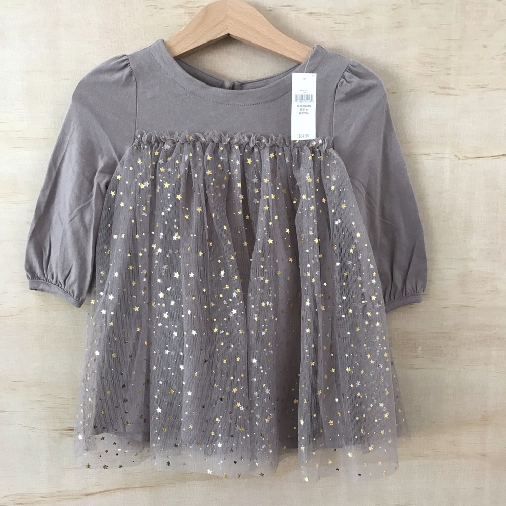 NWT GAP Baby Girl Purple Star Tulle Dress